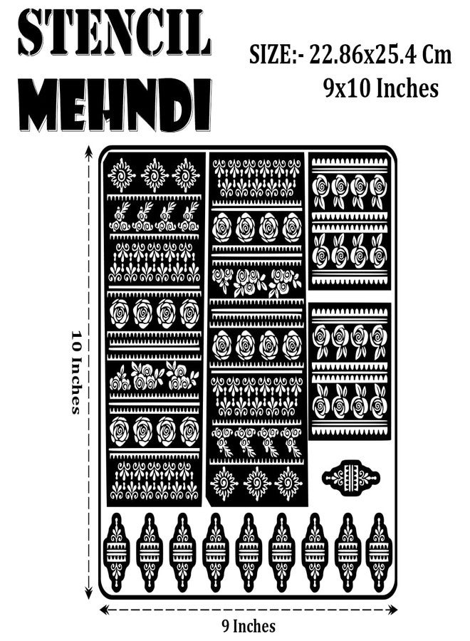 VANVATI Intricate Bridal Mehndi Stencil Sticker Featuring Henna-Inspired Designs - Image 3