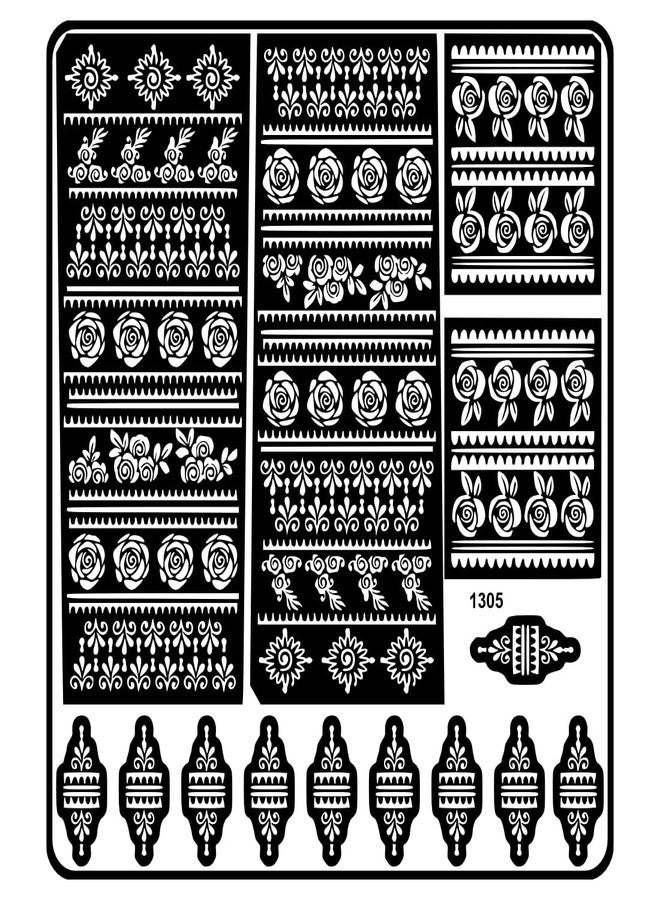 VANVATI Intricate Bridal Mehndi Stencil Sticker Featuring Henna-Inspired Designs - Image 2