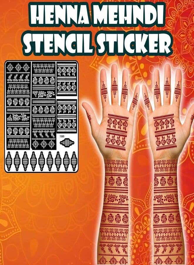 VANVATI Intricate Bridal Mehndi Stencil Sticker Featuring Henna-Inspired Designs - Image 4