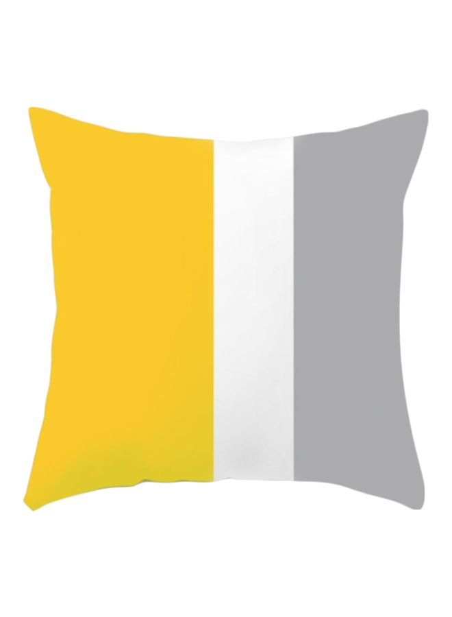 نيبمينينت غطاء وسادة ديكور بتصميم مخطط أصفر/أبيض/رمادي 45x45سم