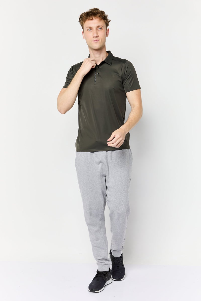 RBX تي شيرت بولو رياضي للرجال بأكمام قصيرة، رمادي غامق - Image 4