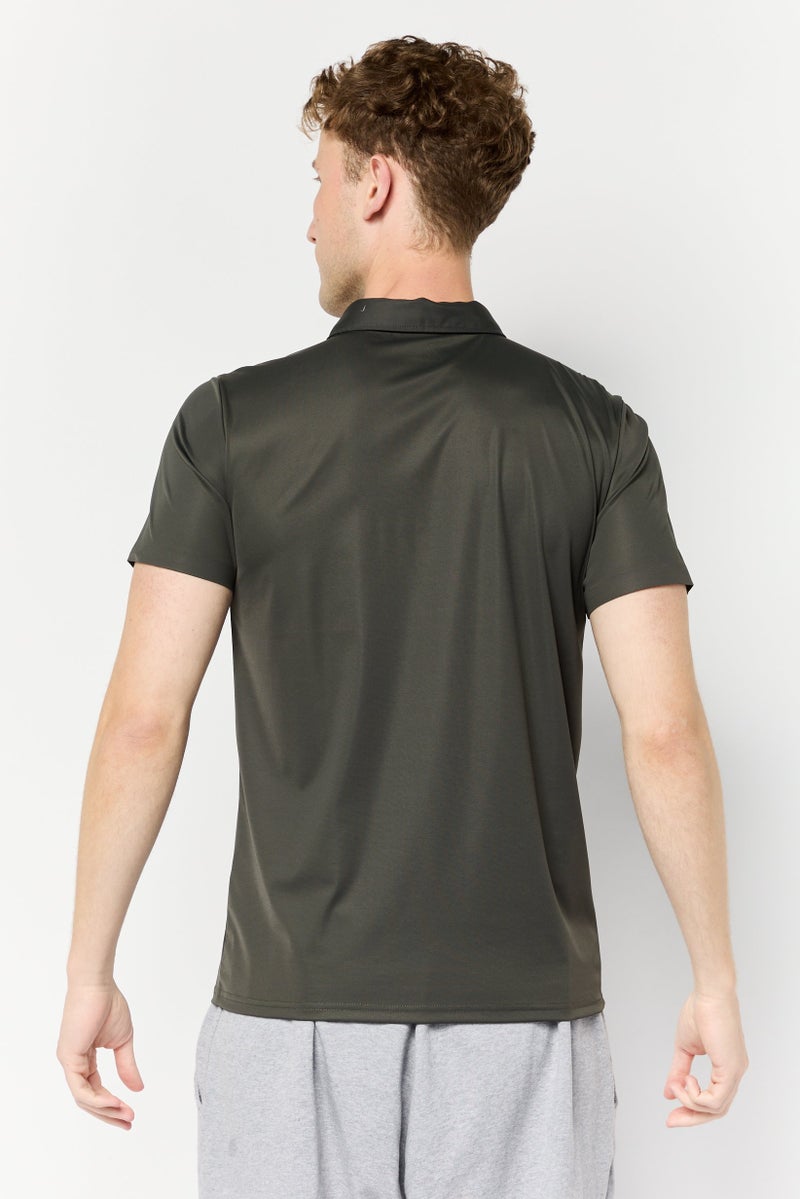 RBX تي شيرت بولو رياضي للرجال بأكمام قصيرة، رمادي غامق - Image 2