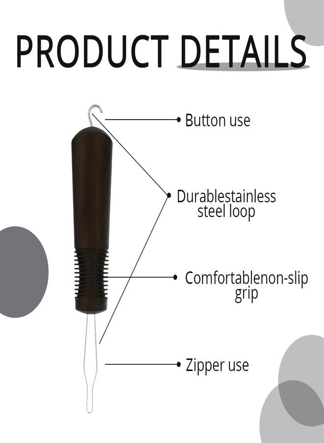 VANTOBEST 1 Pack 7×1.4inch Button Hook for Seniors, 2 in 1 Non-Slip Zipper Puller Dressing Aid Tool, One Hand Button Assist Helper for Elderly, Limited Hand Mobility, Practical Daily Gift - Image 3