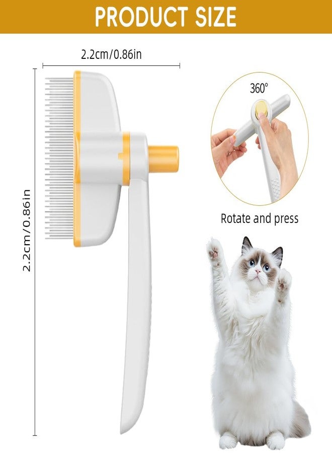 Qpets® Dog Hair Slicker Brush, Rotatable Deshedding Pet Hair Slicker Grooming Brush for Cats and Dogs, Stainless Steel Bristles - Image 2