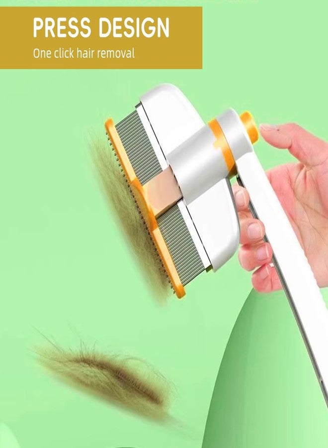 Qpets® Dog Hair Slicker Brush, Rotatable Deshedding Pet Hair Slicker Grooming Brush for Cats and Dogs, Stainless Steel Bristles - Image 4