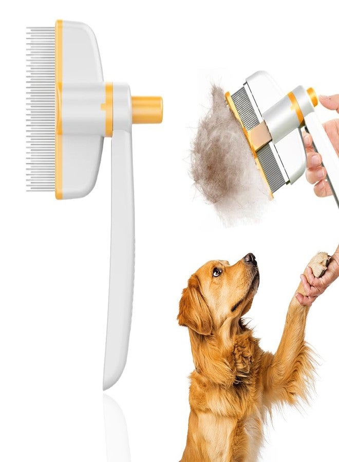 Qpets® Dog Hair Slicker Brush, Rotatable Deshedding Pet Hair Slicker Grooming Brush for Cats and Dogs, Stainless Steel Bristles - Image 1