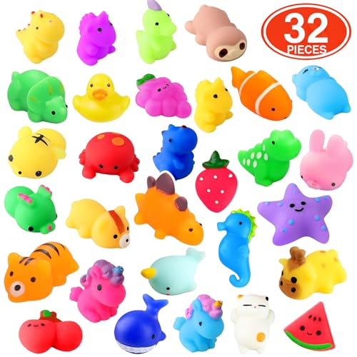 nobasco Squishies 32 Pack Mochi Squishy Toys  Kawaii Cat Squishys Slow Rising Animals  Party Favors Goodie Bag Birthday Gifts Mini Squishies Stress Reliever Toy - Image 5