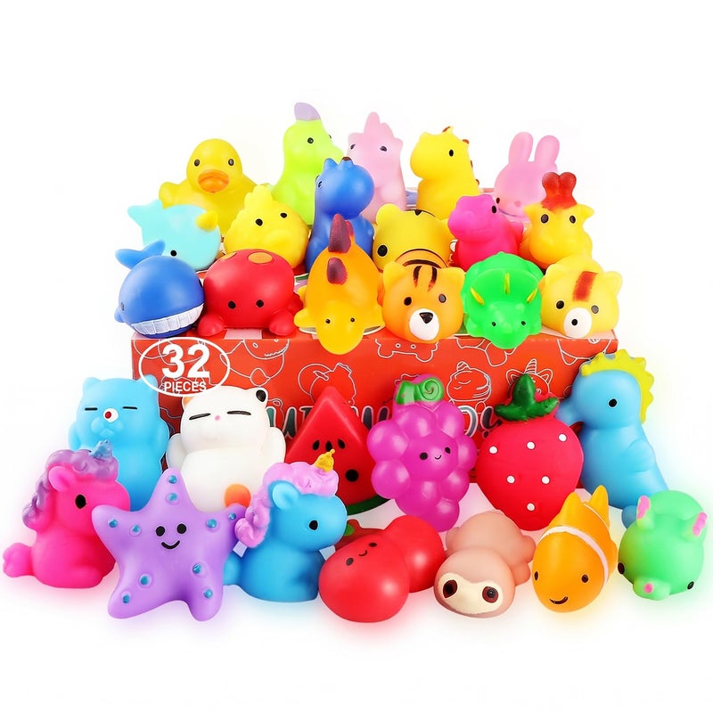 nobasco Squishies 32 Pack Mochi Squishy Toys  Kawaii Cat Squishys Slow Rising Animals  Party Favors Goodie Bag Birthday Gifts Mini Squishies Stress Reliever Toy - Image 3
