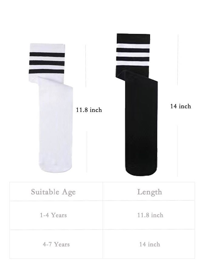 ENBAOHUI 3 Pairs Toddler Soccer Socks Kids Soccer Socks Girls Boys Baby Knee Socks Kids Boys Socks Toddler Kids Tube Socks Black - Image 4