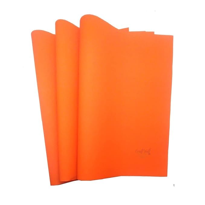 SEJASCOLLECTIONS | Pack of 10 | Orange, Bright, A1, BIG / FULL Size, Pastel Sheets/ Chart Paper, Used in art and craft, collage, projects, posters etc. Plain / Unrulled, Size: 70x56 centimeters, 200 GSM thickness. - Image 5