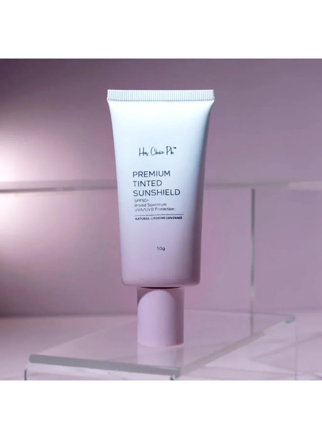 Her Choice Ph Her Choice Clinically Tested Tinted Sunscreen for Face SPF 50+ Protect your skin from daily sun exposure with this clinically tested sunscreen featuring a subtle tint, lightweight texture, and reliable UVA/UVB protection suitable for regular skincare routines. - Image 3