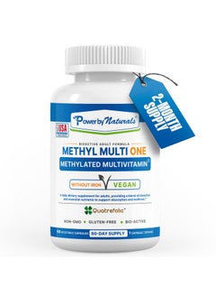 Power By Naturals Methyl Multi One - Vegan Methylated Multivitamin for Men & Women with Methylfolate & Methyl B12 for MTHFR Maintenance, 60 Capsules, 2 Month Supply, USA-Made, Gluten-Free - pzsku/Z6022E5D0173CE4A8C86AZ/45/_/1739883254/b500dd8d-3c86-4973-90ff-5a97724c8eae