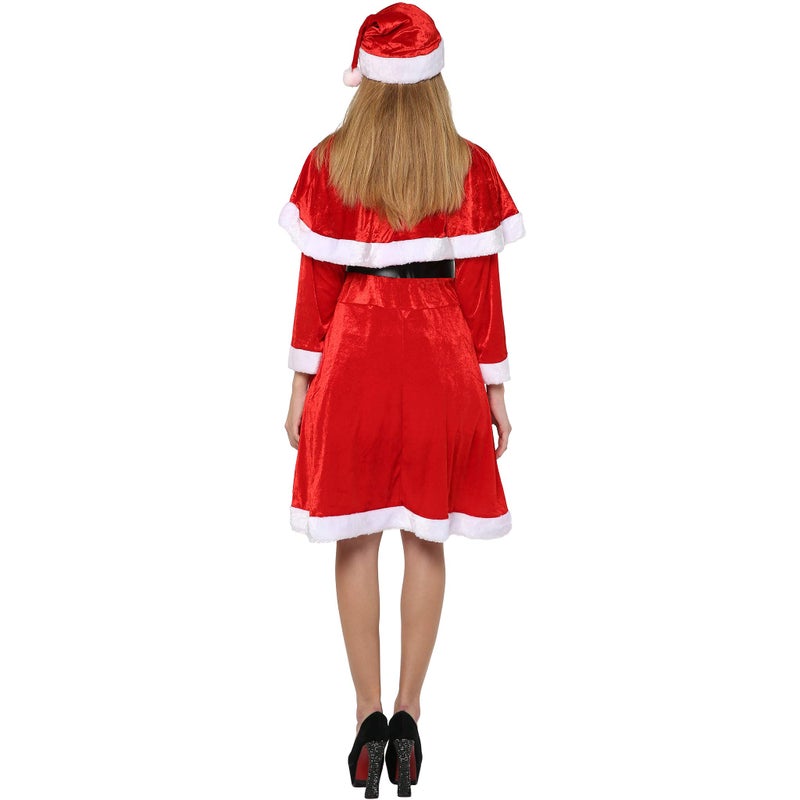 EraSpooky Women's Sweet Miss Santa Claus Outfit Christmas Fancy Dress Costume (One Size) - Image 4