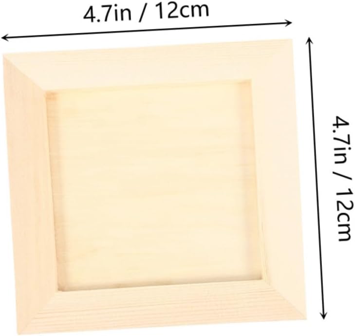 5pcs 12x12cm Unfinished Wood Photo Frames Wooden Clay Picture Frames for 3-dimensional Painting Crafts Pine Wood Light Color Decorative for Artwork Display - Image 2