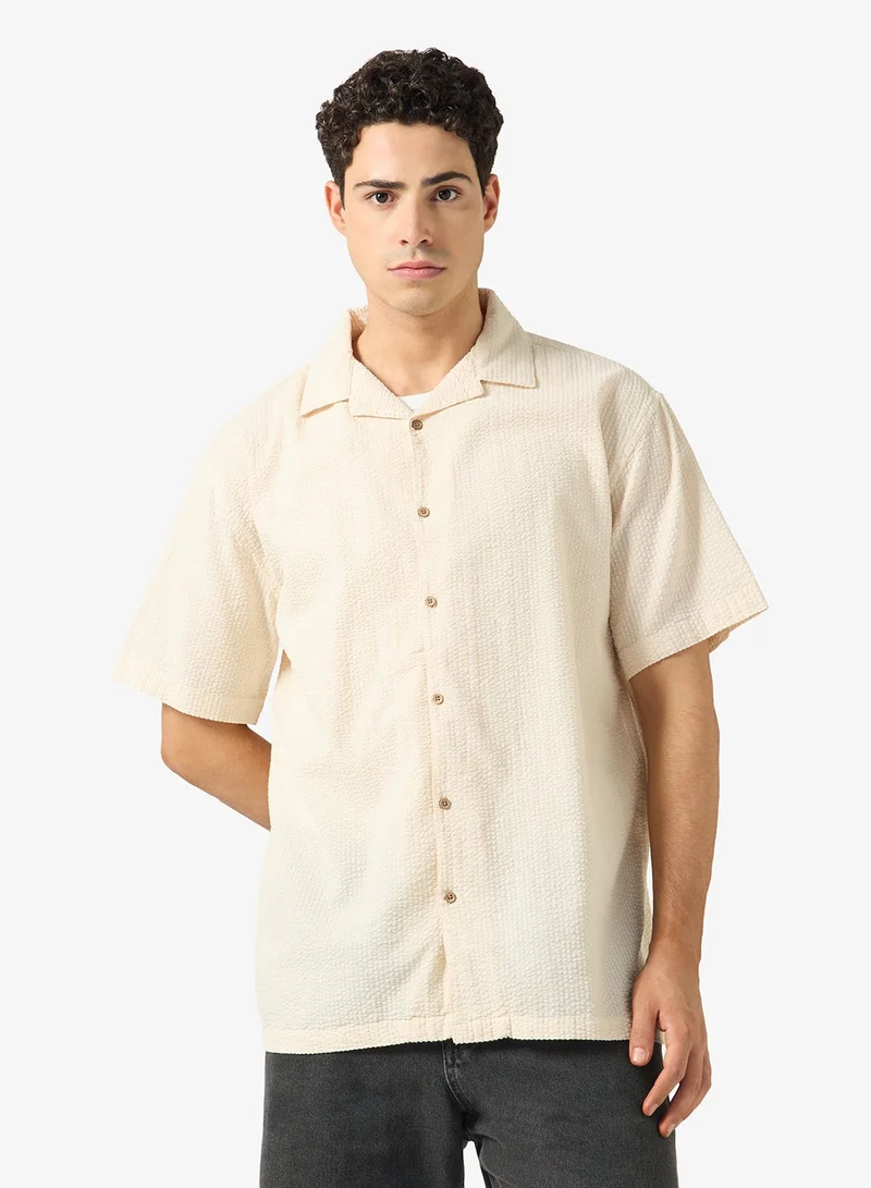 ريبلز مع نمشي Mens Resort Collar Relaxed Fit Shirt