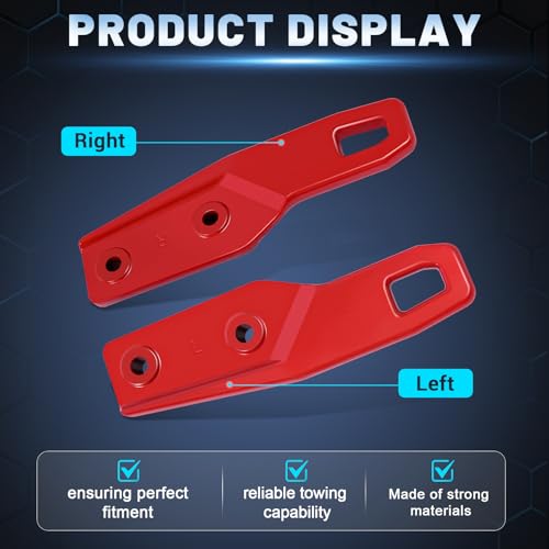 Fenglesha Rear Tow Hooks Compatible with Toyota Tacoma 2024 2025 2026, Red Left and Right - Image 5
