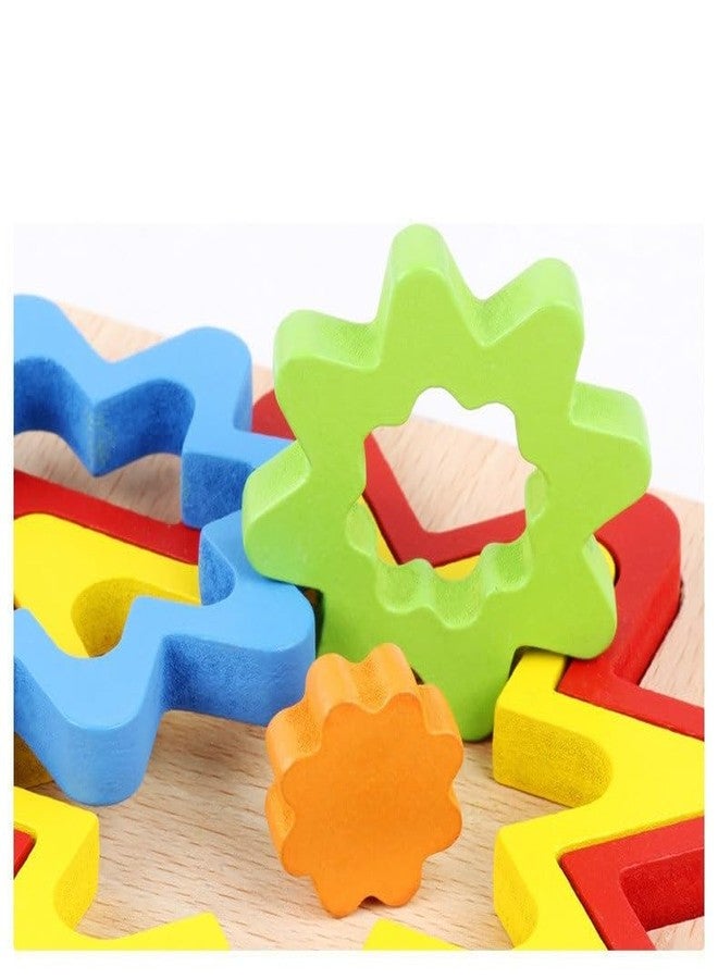 VIANZ Wooden Shape Sorting Puzzle Vibrant Colors Toddlers Activities Preschool Learning Early Educational Birthday Gift Travel for Kids Age 1 2 3 4 (Combo of 2 (Star & 8 Point Star)) - Image 4