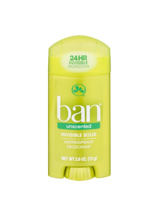 Ban Anti-Perspirant Deodorant Invisible Solid Unscented 2.60 oz - Image 1