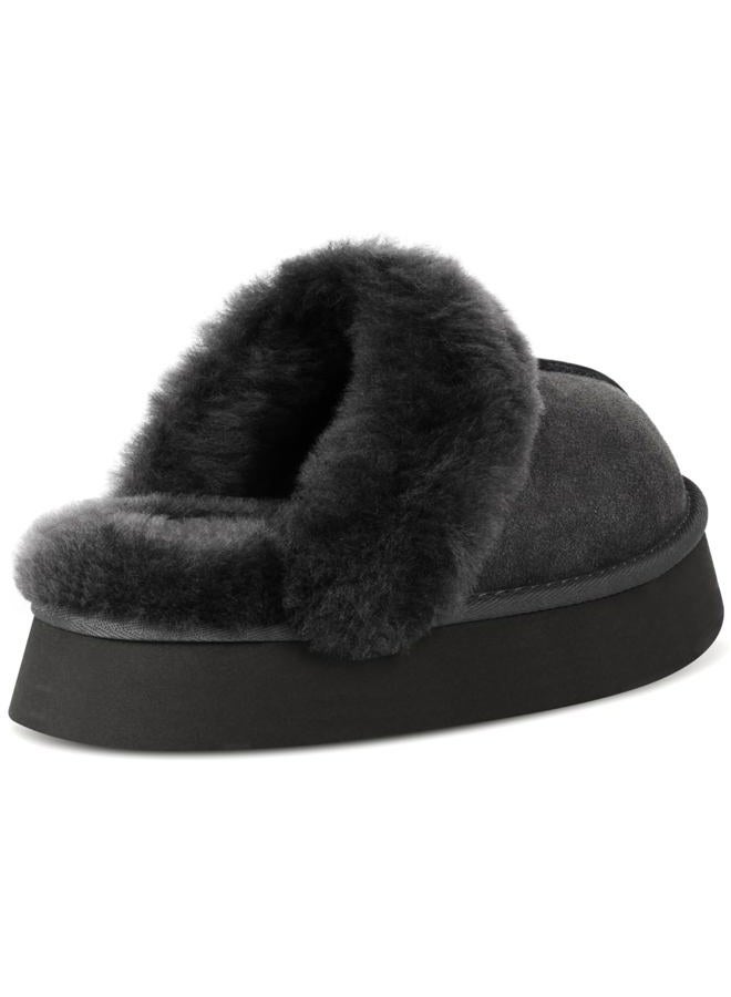 OOW Fuzzy Platform Slippers for Women Cozy Womens Platform Slippers Winter House Slippers for Women Indoor and Outdoor Black, 39 EU - Image 4