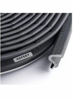 Y&D Door Seals, Weather Stripping, Soundproof Seal, Shaped Foam Kerf Stripping Frame for Doors Windows, Card Slot Installation Seals (Black,40 Feet 13Meter)  - Image 1