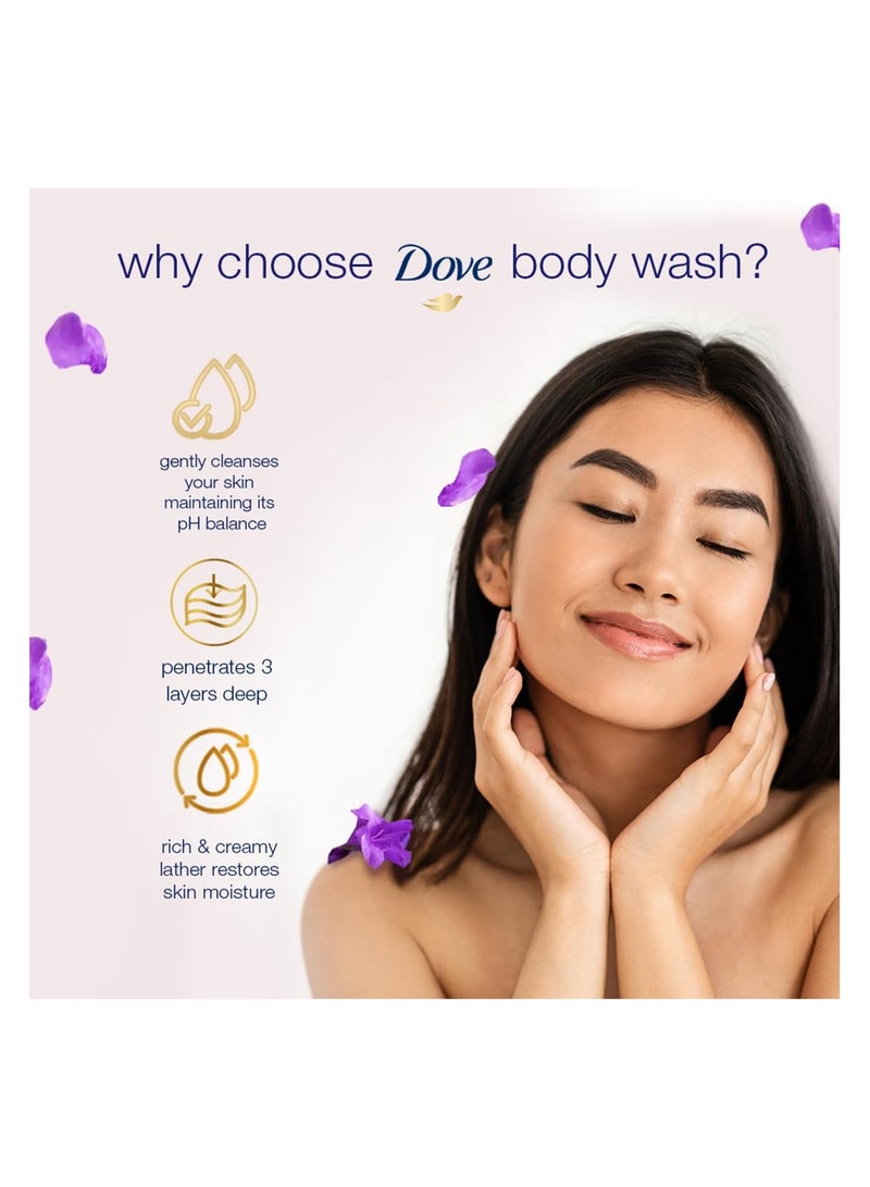 دوف زجاجة مضخة غسول الجسم جو فريش من دوف باللافندر والبابونج مع رائحة زهور مريحة، منظف لطيف ومعتدل للجسم لبشرة مغذية وناعمة، قفل رطوبة 24 ساعة، 1 لتر - Image 5
