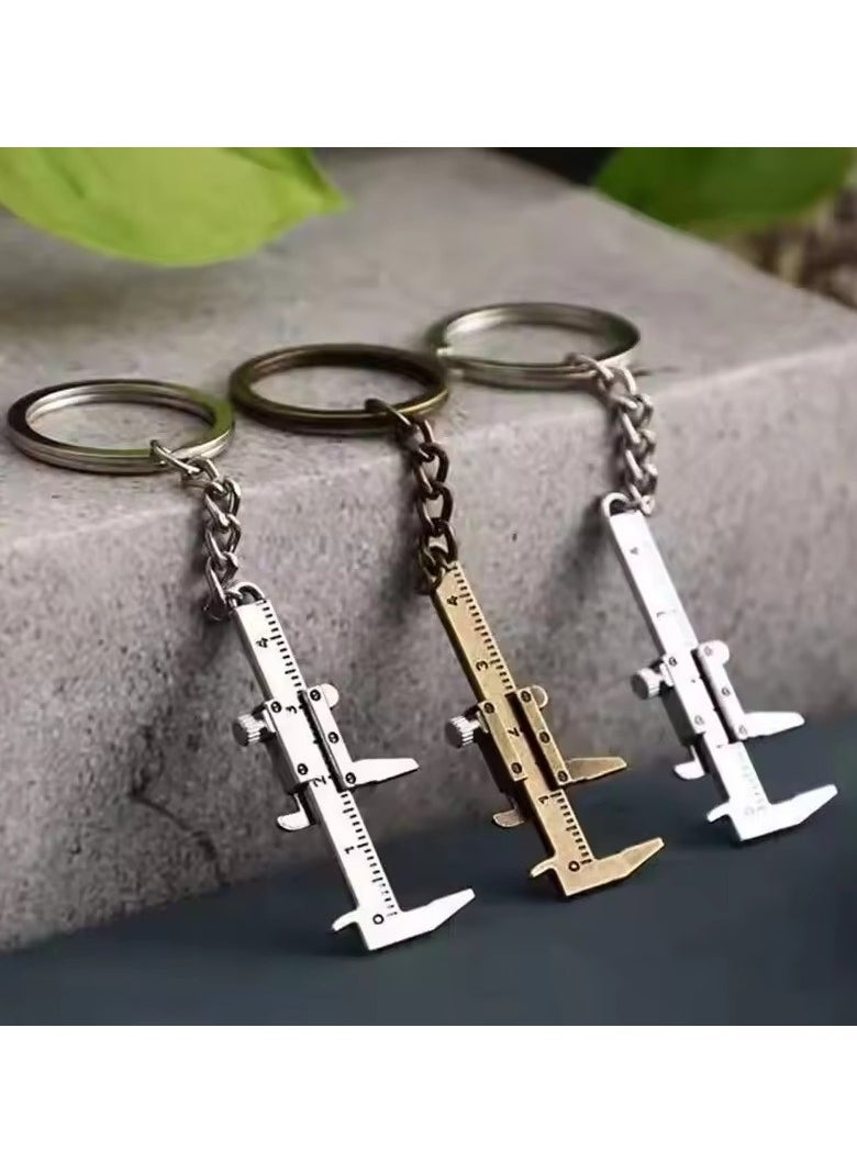Goolsky Small Vernier Caliper Pocket Key Chain Keyring Small Ornaments 3D Movable Precision Measure Tool Accessories Slider Ruler Alloy  - Image 3