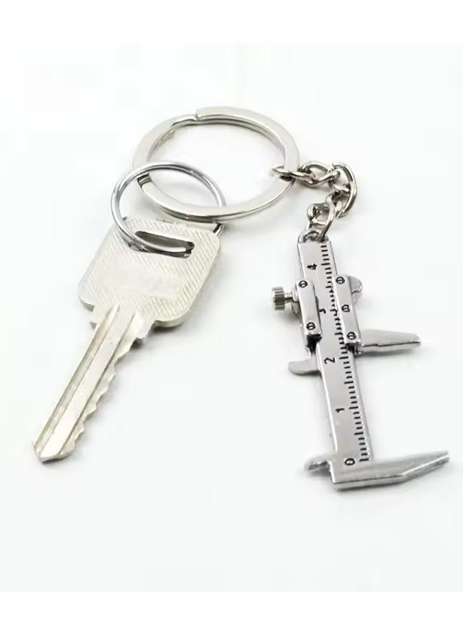 Goolsky Small Vernier Caliper Pocket Key Chain Keyring Small Ornaments 3D Movable Precision Measure Tool Accessories Slider Ruler Alloy  - Image 2