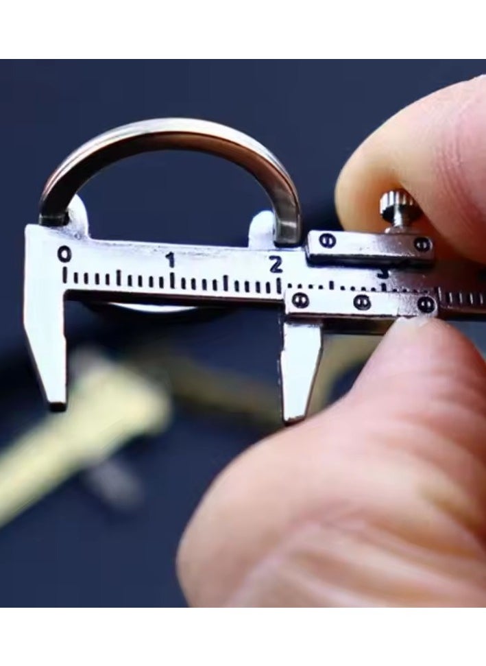 Goolsky Small Vernier Caliper Pocket Key Chain Keyring Small Ornaments 3D Movable Precision Measure Tool Accessories Slider Ruler Alloy  - Image 4