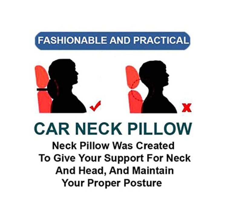 Aksmit Car Neck Rest Pillow/Cushion Durable Diamond Headrest, Breathable Neck Support, Long Drives Car Seat Accessory, SUVs, Trucks, Sedans, All Vehicles Compatible Black/Red - Set of 2 Pieces - Image 5