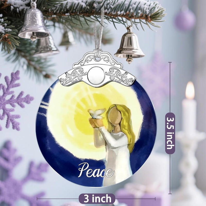 Jocidea Stained Glass Ornament, Peace Angel Christmas Ornaments, Christmas Decorations for Tree, Holiday Ornament, Holiday Party Gifts, Gift Ideas & Xmas Gift - Peace Angel - Image 4