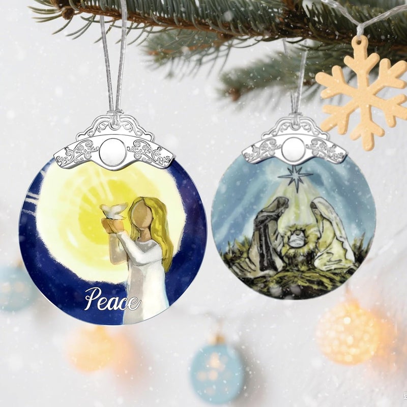 Jocidea Stained Glass Ornament, Peace Angel Christmas Ornaments, Christmas Decorations for Tree, Holiday Ornament, Holiday Party Gifts, Gift Ideas & Xmas Gift - Peace Angel - Image 5