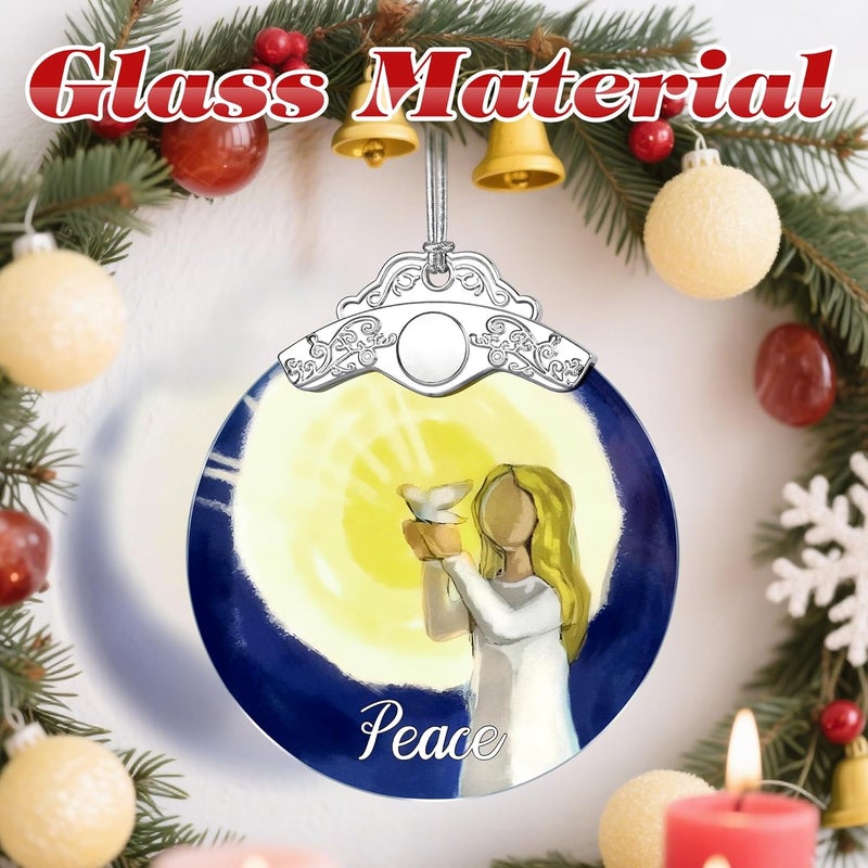 Jocidea Stained Glass Ornament, Peace Angel Christmas Ornaments, Christmas Decorations for Tree, Holiday Ornament, Holiday Party Gifts, Gift Ideas & Xmas Gift - Peace Angel - Image 3