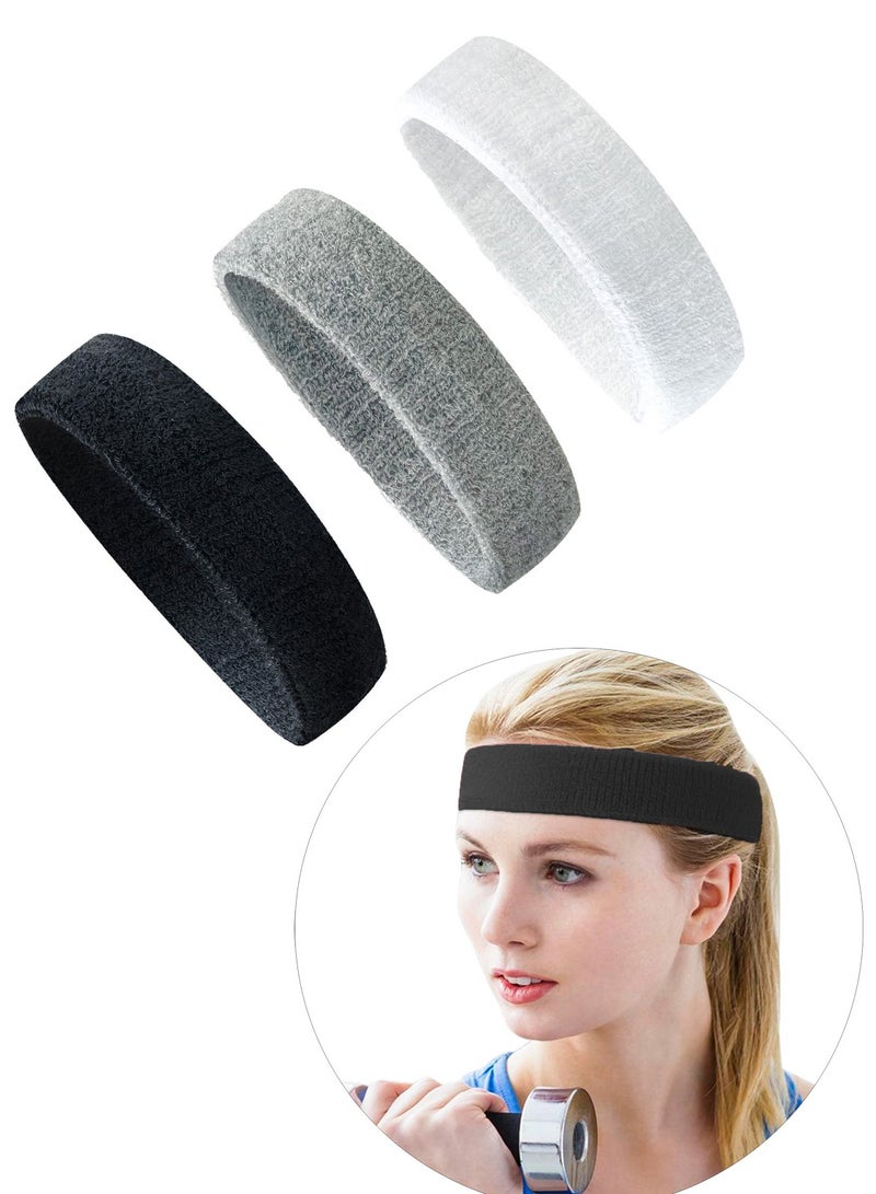 3PCS Men Women Sweatband Headband for Yoga Basketball Gym Sport Working out Stretchy Head Hair Band - Image 1