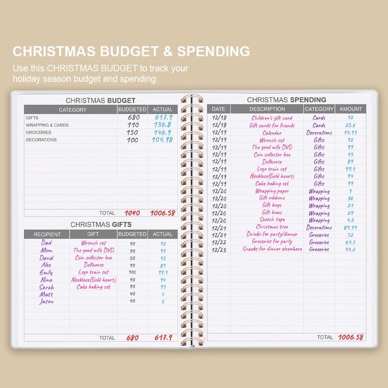 Getvow Budget Planner - Monthly Budget Book with Expense Tracker Notebook, Undated 12 Month Bill Organizer & Finance Planner to Manage Your Money, Account Book with Colorful Tabs, 5.8" x 8.5", Beige - Image 4