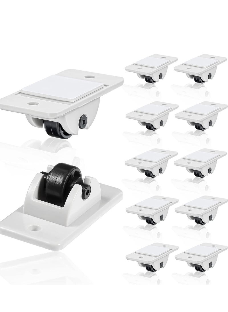 12 Mini Fixed Plastic Casters with Self-Adhesive Backing for Storage Boxes, Garbage Cans, DIY Toy Cars, and Organizing Storage Solutions. - Image 1
