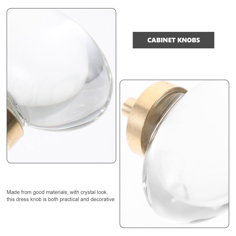 Light Gold Crystal Drawer Knobs Acrylic Base Pull Handles for Cabinet Dresser Jewelry Box - Image 4