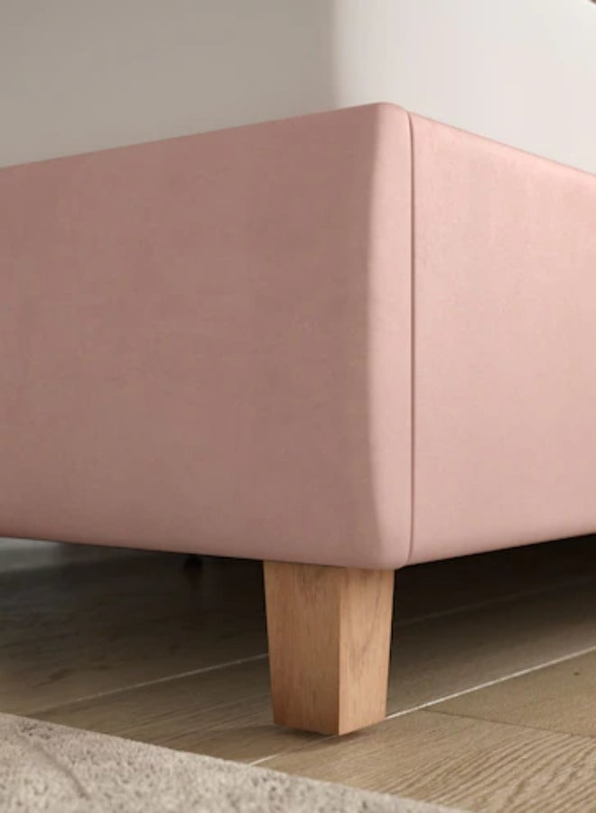 Bed and Mattress Home Tranquil Nights Tufted Upholstered Queen Size ( Mattress Size 150 X 190 CM ) Pink Color Bed Size 202 W X 158 L CM ( Mattress Sold Separately )  - Image 3