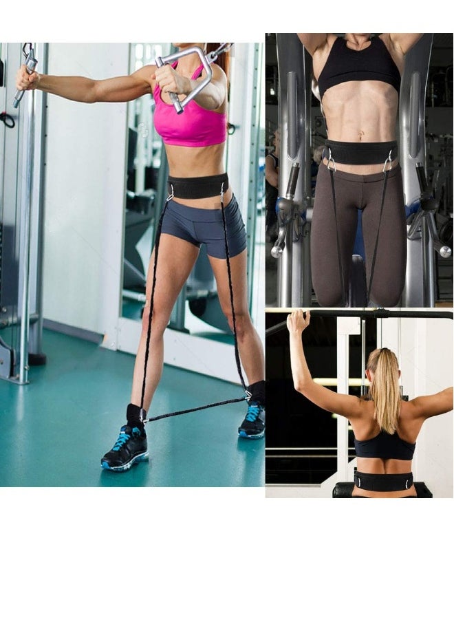 Generic Padded Gym Pulley Strap, Waist Belt Neoprene, Rings for Cable Machines Fitness Exercise Speed Agility Resistance Training  - Image 3