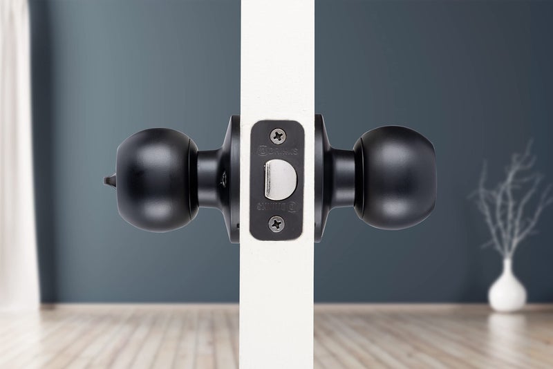 BRINKS Transitional Privacy Door Knob - Matte Black Exterior Door Lock Set, Seamlessly Blends with Interior Décor, 1 Pack - Image 3