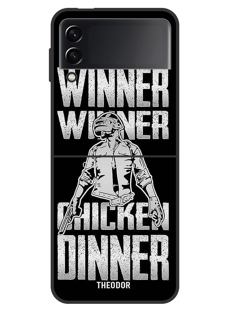Theodor Protective Case Cover For Samsung Galaxy Z Flip 3 5G    Winner Winner Chicken Winner - Image 1