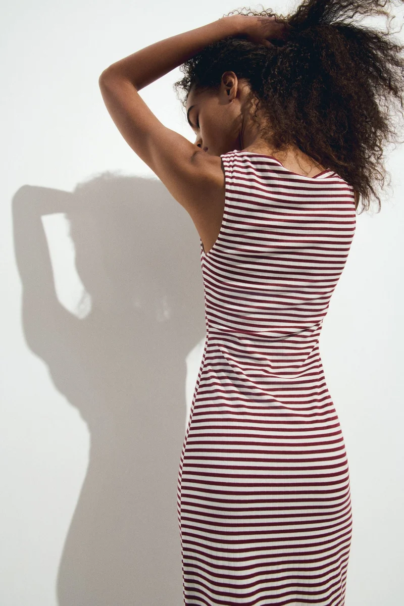 H&M Ribbed jersey midi dress