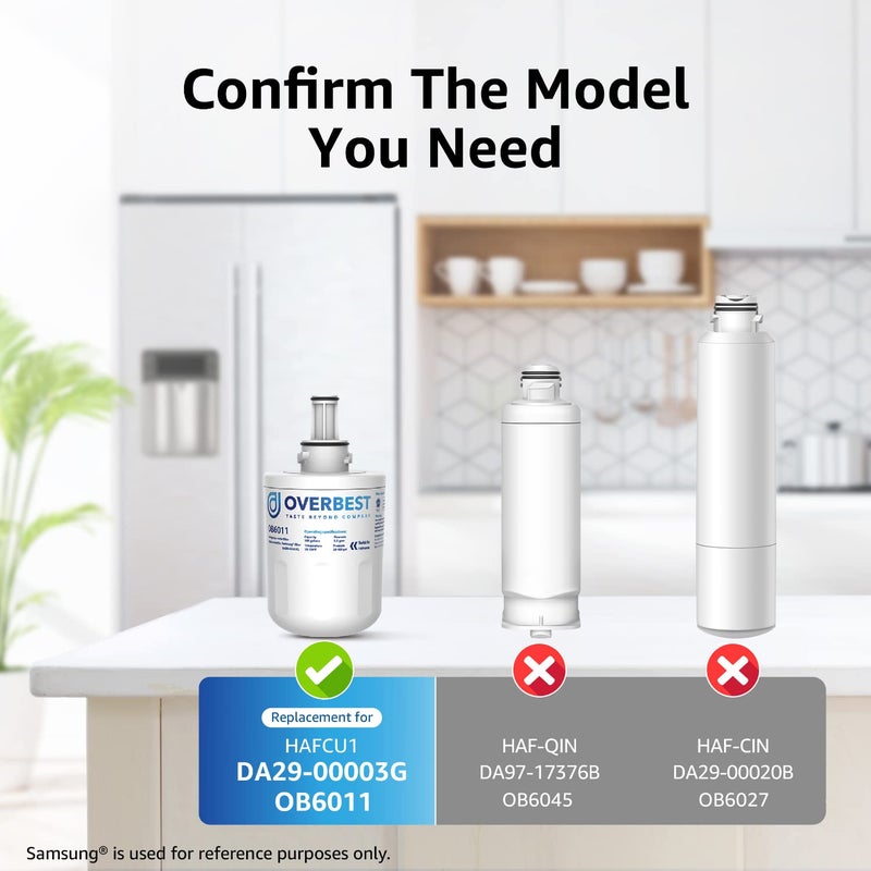 Overbest DA29-00003G Refrigerator Water Filter, Replacement for Samsung DA29-00003G, DA29-00003B, DA29-00003A, Aqua-Pure Plus, HAFCU1 - Image 2