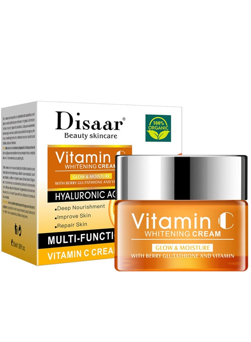ديسار كريم تفتيح بحمض الهيالورونيك وفيتامين سي للعناية بالوجه من ديسار بيوتي، 50 مل - Image 1