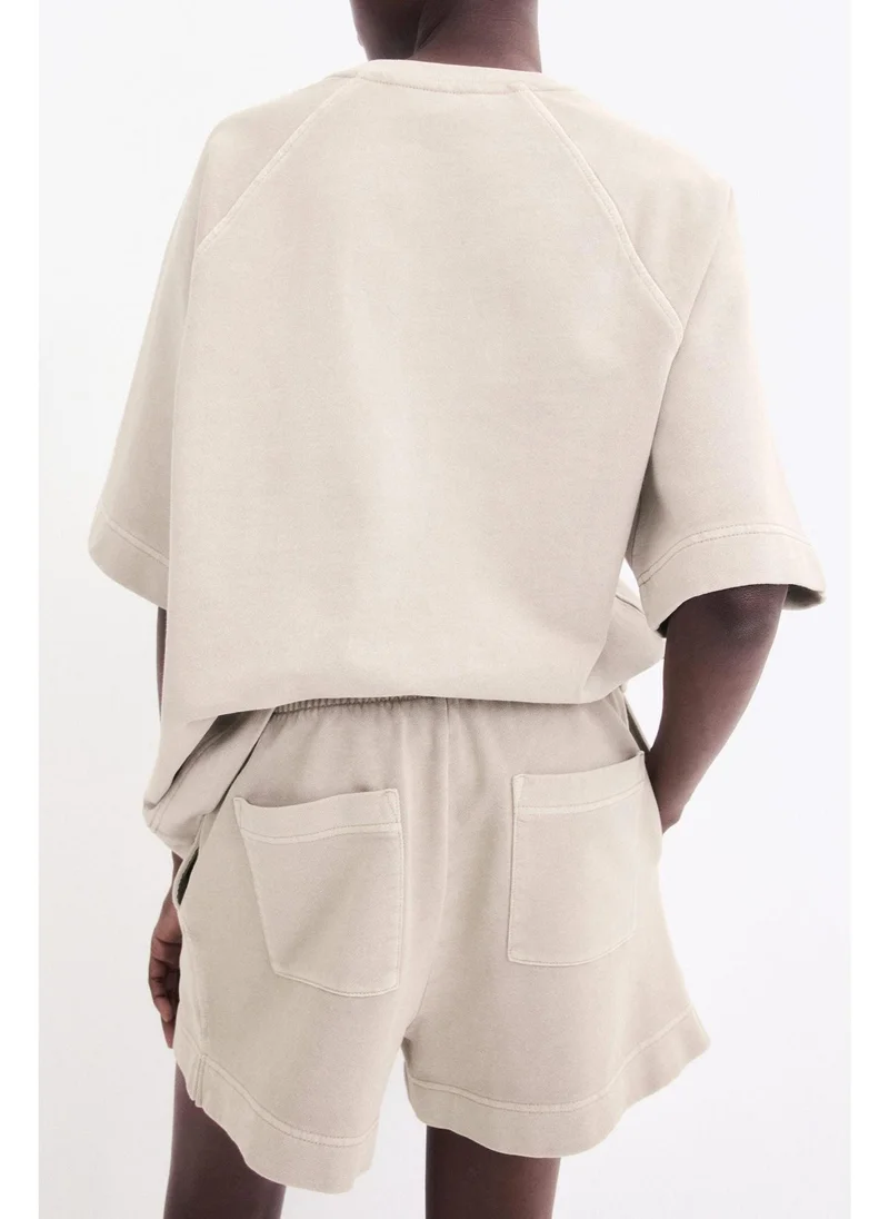 اتش اند ام Washed cotton sweatshorts