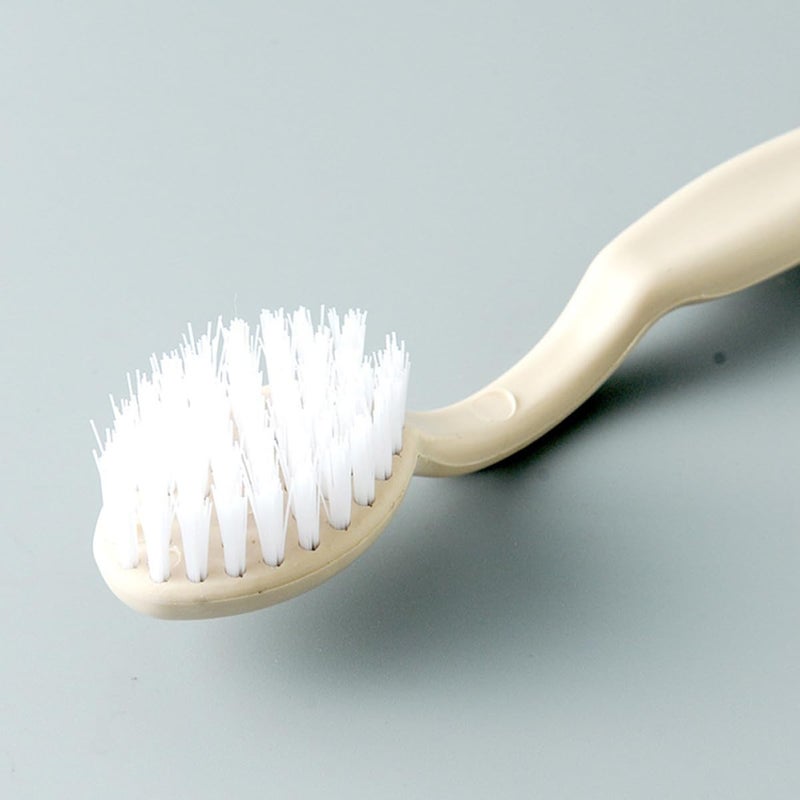 2Pcs Long Handle Soft Bristle Shoe and Laundry Brush Grey Beige Household Cleaning Tool - Image 3