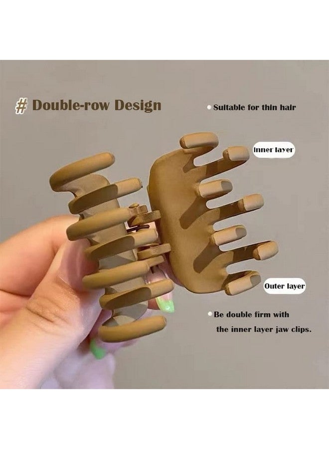 CHRONEX 6PCS Hair Clips Claw Hair Clips for Women Thin Hair No Slip, Matte Double Row Jaw Clip, Hair Extension, Hair Clips & Hair Claw for Womens & Girls - Image 3