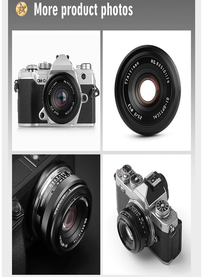TTArtisan 25mm f2 APS-C Manual Focus Mirrorless Camera Lens Compatiable with E Mount A5000 A5100 A6000 A6300 A6400 A6500 A6600 NEX-3 NEX-3N NEX-3R NEX-5T NET-5R NEX-5 NEX-5N NEX-7 NEX5C - Image 4