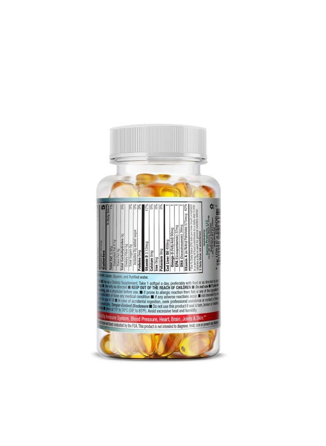 Germa Aceite De Higado De Bacalao Capsules 2 x 100's (200 softgels Total) Pure Norwegian Cod Liver Oil GERMA 2-Pack  - Image 2