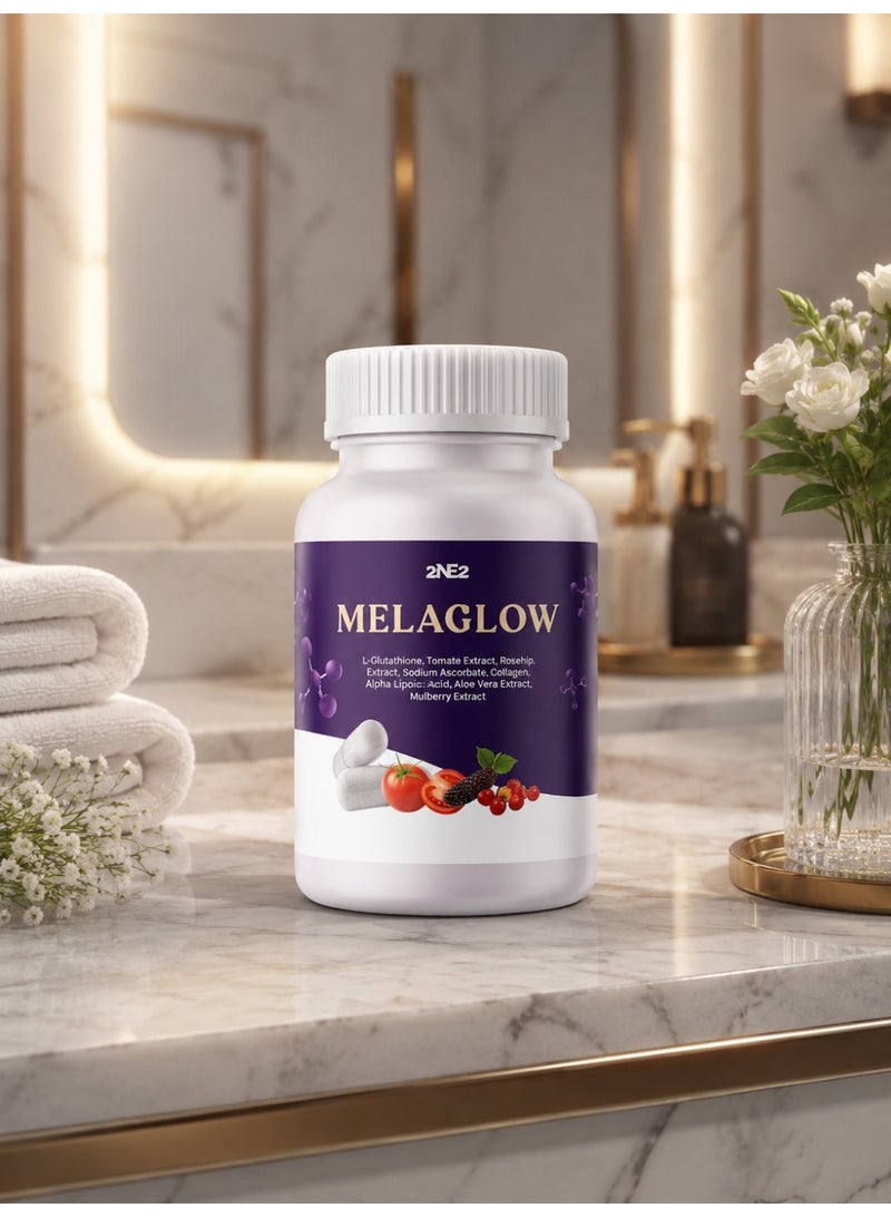 Melaglow 2NE2 MelaGlow Capsules, L-Glutathione, Tomato Extract, Vitamin C, Collagen & Botanical Blend, 30 Capsules - Image 1