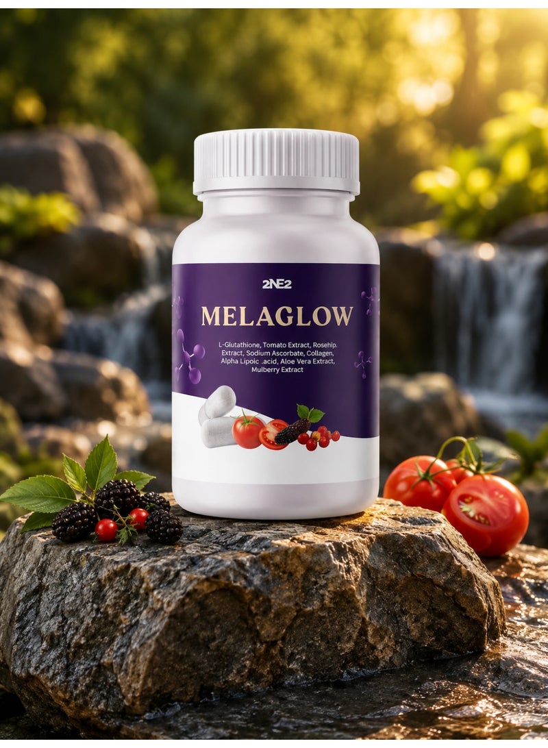Melaglow 2NE2 MelaGlow Capsules, L-Glutathione, Tomato Extract, Vitamin C, Collagen & Botanical Blend, 30 Capsules - Image 4
